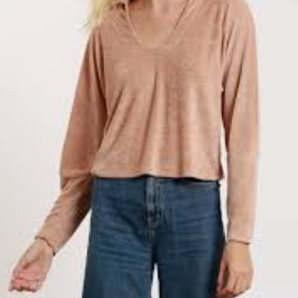 Project social los angeles crop longsleeve top dust pink